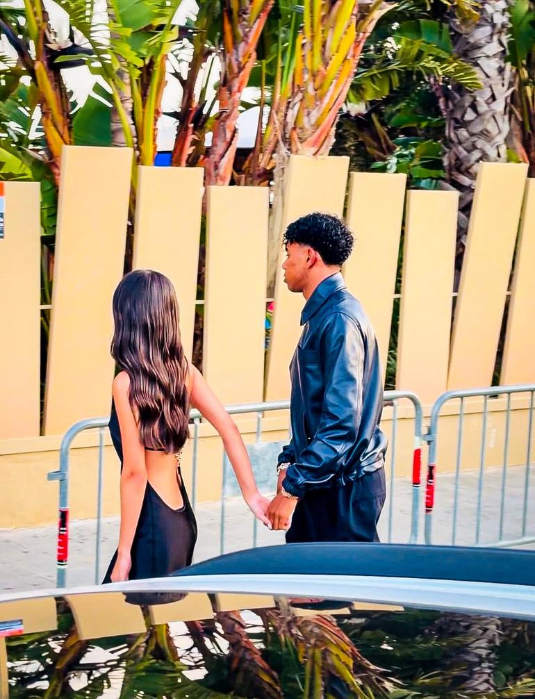 Lamine Yamal and his new girlfriend Ines Garcia