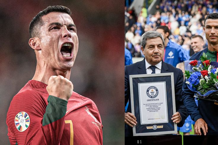 Cristiano Ronaldo receives Guinness World Records certificate for most caps ever
