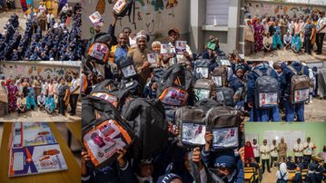 Ahmed Musa: Super Eagles captain donates books and bags to students