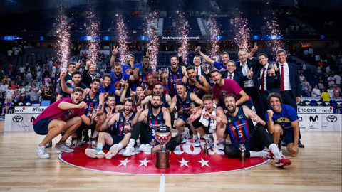 In Game 3 of the best-of-five El Clasico final series, FC Barcelona defeated Real Madrid 82-93 to win their 20th Spanish League championship.