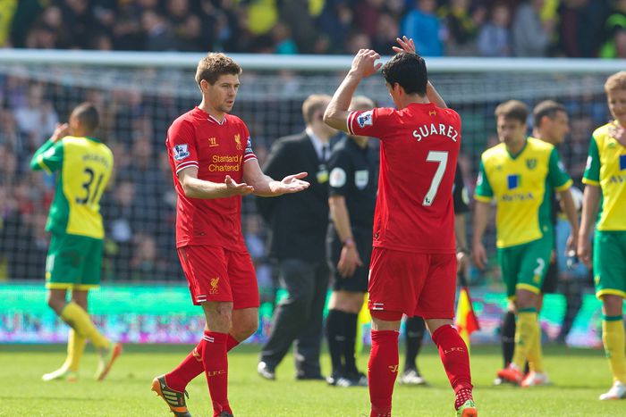Luis Suarez ana Steven Gerrard for Liverpool || Image credit: Imago