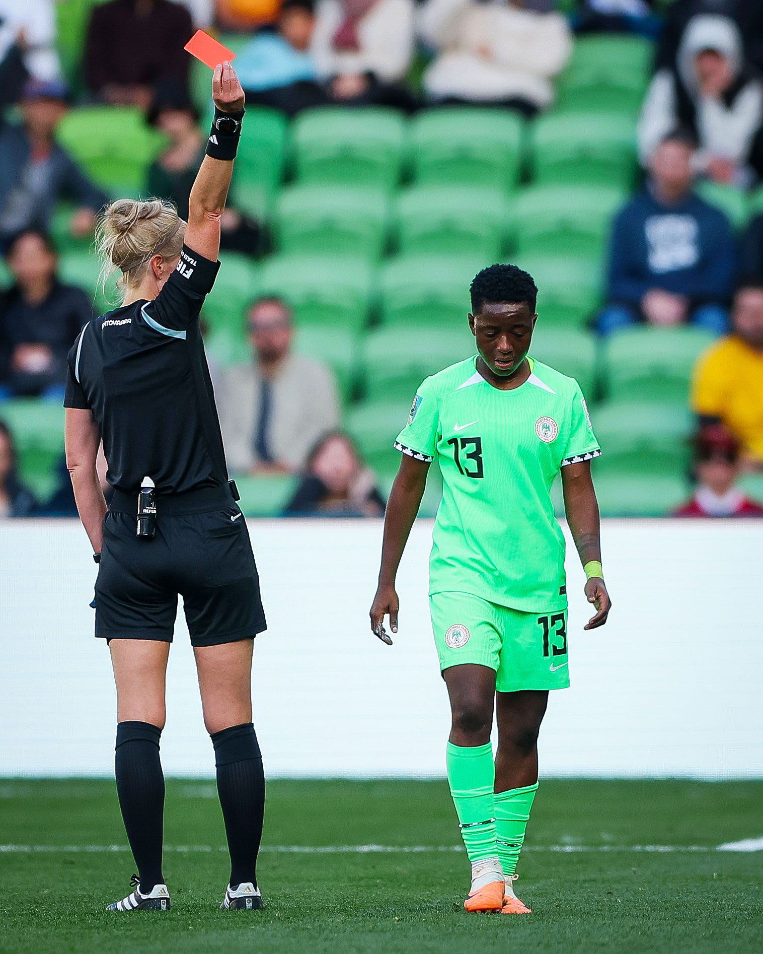 Deborah Abiodun received the first red card of the tournament