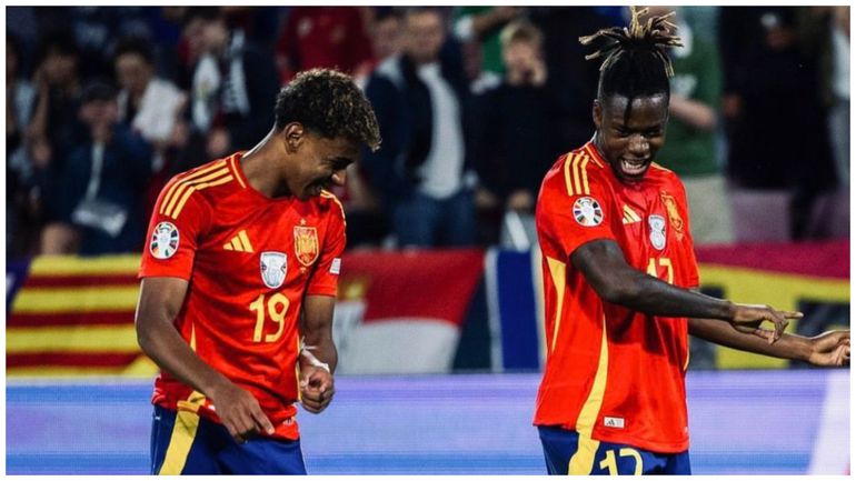 Nico Williams and Lamine Yamal at Euro 2024