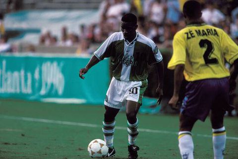 Jay Jay Okocha at the Olympics against Brazil | Imago