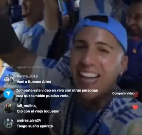 Enzo Fernandez celebrating Copa America win with racially charged song || Instagram