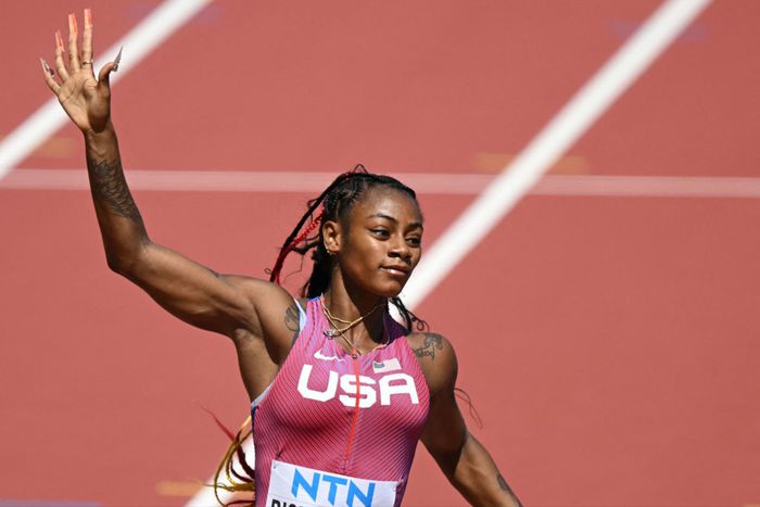 Sha'Carri Richardson storms to first 100m world title in Budapest