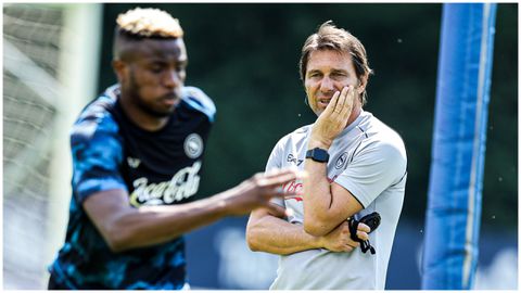 Napoli's Conte tired of answering questions about Osimhen