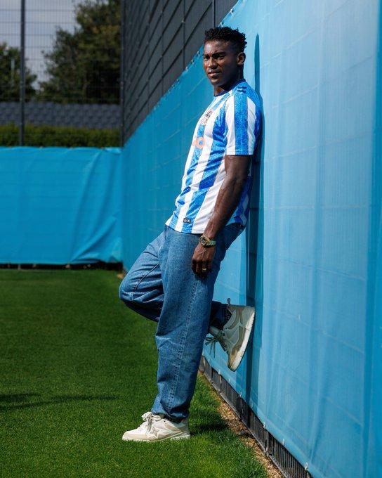 Taiwo Awoniyi in a Coventry kit.