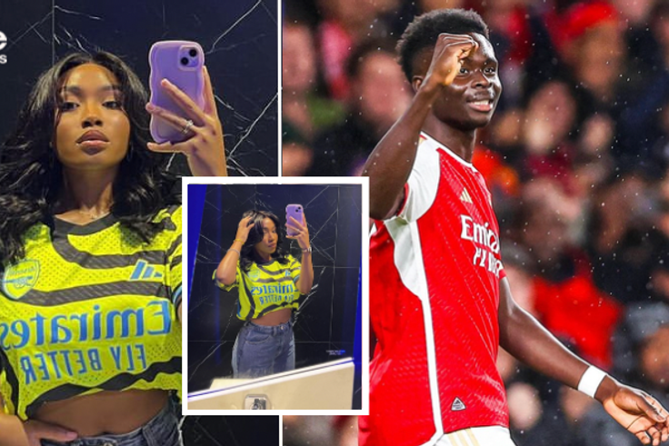 Bukayo Saka’s girlfriend Tolami Benson celebrates Arsenal’s return to the UCL
