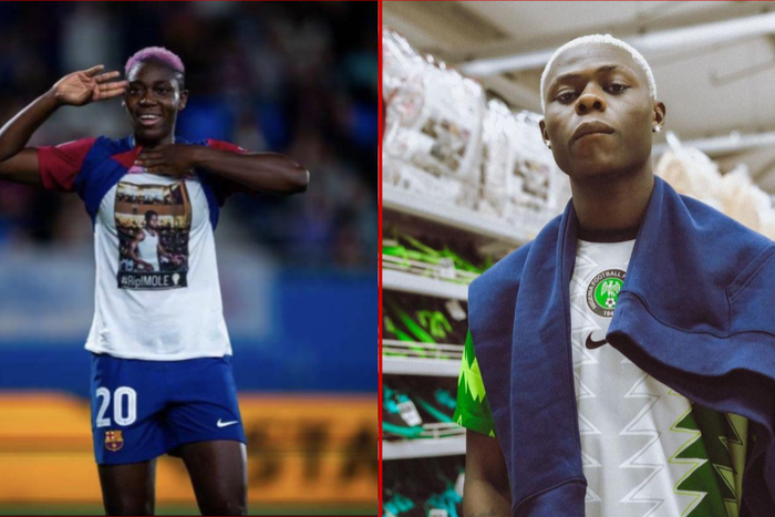 Asisat Oshoala dedicates goal to Mohbad || Image credit: Asiwaju Lerry (X)