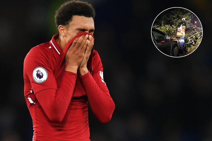 Liverpool defender Trent Alexander-Arnold narrowly escapes death in dramatic pylon crash
