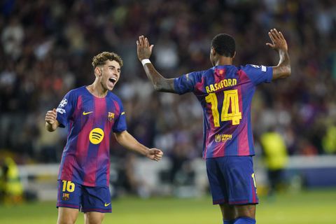 Fermin Lopez and Marcus Rashford celebrating a goal for Barcelona || Image credit: imago