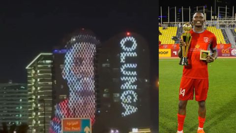 Celebrated abroad! Michael Olunga in awe as Doha streets pay glowing tribute to him after leading Al Duhail to cup win