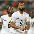 Ghana's Ayew celebrates one of the goals.