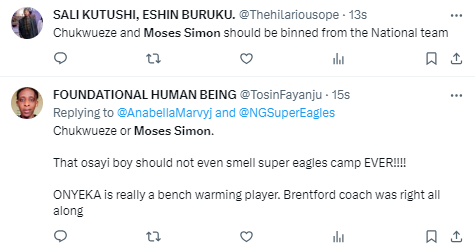 Nigerians are not happy with Moses Simon despite the Super Eagles' 1-0 win against Guinea-Bissau in their final AFCON 2023 group game.
