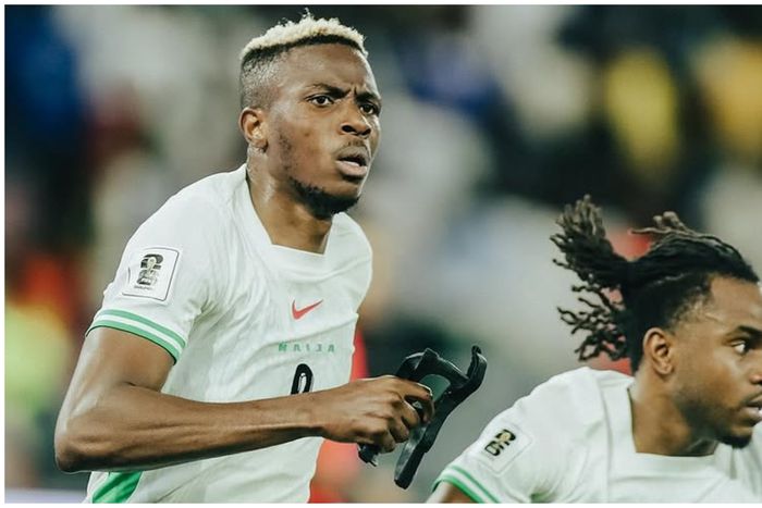 Nigeria's dynamic duo of Osimhen and Lookman after a good day at the office against Rwanda.