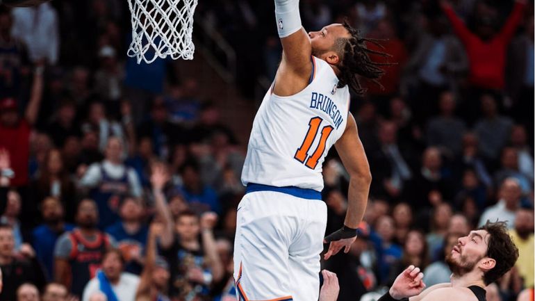 The Knicks were led to their first home playoff victory in three years by young point guard Jalen Brunson.