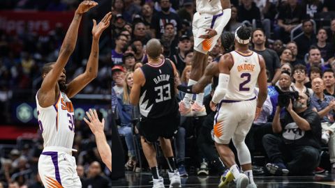 Josh Okogie in action as Durant explodes for Phoenix Suns in Game 3 victory against LA Clippers