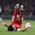 Fabio Vieira falling on the ground.