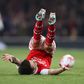 Fabio Vieira falling on the ground.