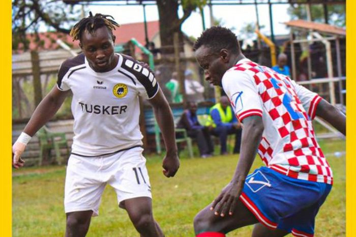Tusker vs Nzoia Sugar in FKF PL action at Sudi Stadium.