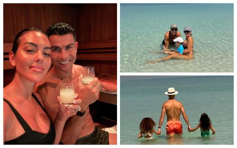 Cristiano Ronaldo enjoys beach time with girlfriend Georgina and children