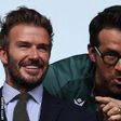 Inter Miami Co-owner David Beckham (L) and Hollywood actors Ryan Reynolds (C) and Will Ferrel (R)