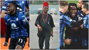 Atalanta players celebrate hero Ademola Lookman after shattering Leverkusen's 'juju' [PHOTOS]