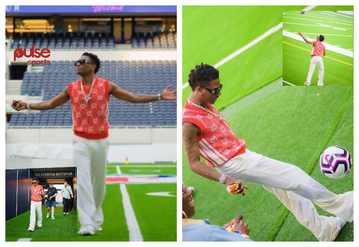 Video: Wizkid shows off football skill at Tottenham Hotspur Stadium