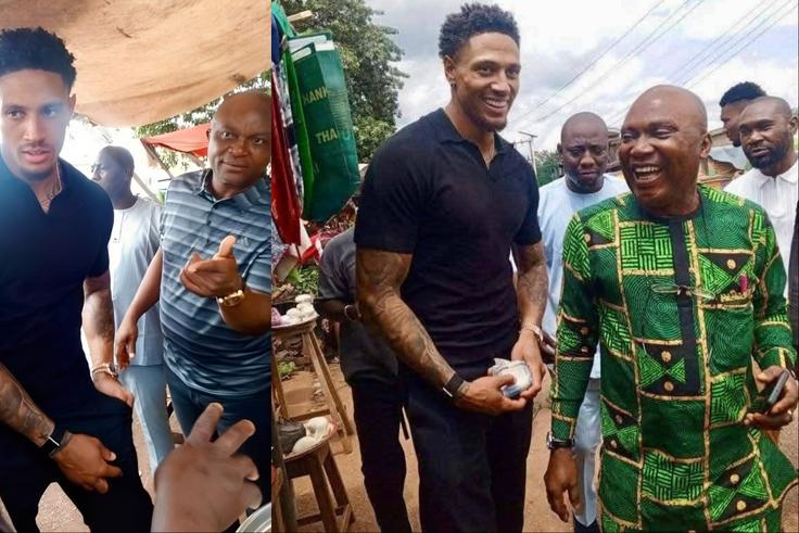 Super Eagles of Nigeria goalkeeper Maduka Okoye visits his father's hometown in Enugu.