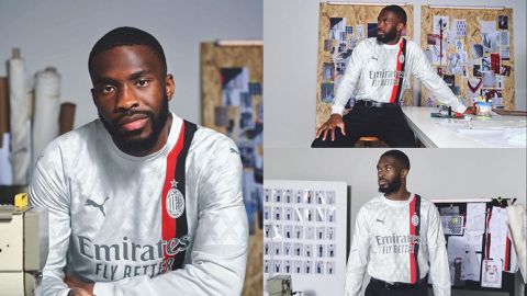 Fikayo Tomori models new AC Milan away jersey