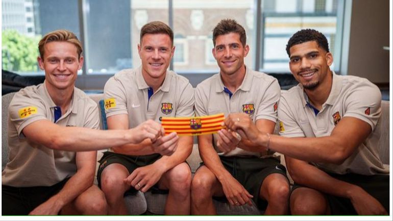 Sergi Roberto, Marc ter Stegen, Ronald Araujo, and Frenkie de Jong, in that order, will get the captain's armband for this season.