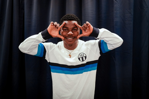 Latest Zurich star, Umeh, after he was unveiled by his new club.