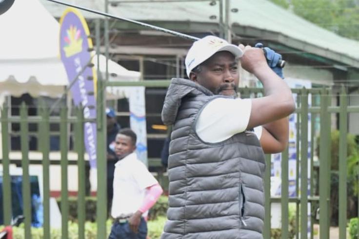 Stephen Moche during a past golf tournament at the Ruiru Sports Club.