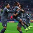 Noah Okafor and Samuel Chukwueze celebrate with Tijjani Reijnders | Imago