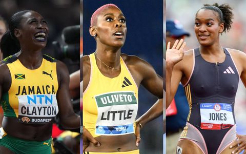 Rushell Clayton, Jasmine Jones & Shamier Little sign with Michael Johnson's Grand Slam Track League