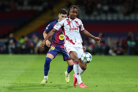 Bruno Onyemaechi in action against Barcelona on Tuesday night. (Photo Credit: Imago)