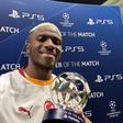 Victor Osimhen with the player of the match award from UEFA.