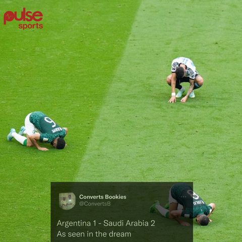 Twitter punter dreams of Argentina v Saudi Arabia correct score as it comes to reality
