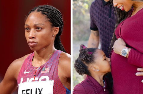 Allyson Felix announces she's pregnant with second child, flaunts baby bump with husband and daughter