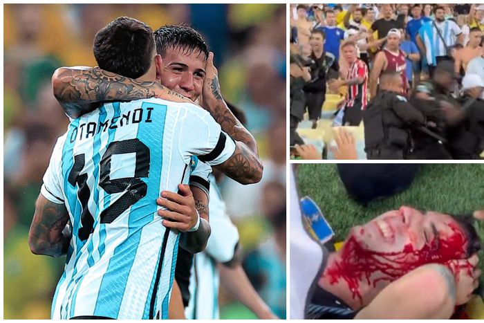 Scenes from the Brazil vs Argentina game