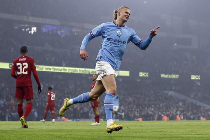 Erling Haaland opened the scoring for Man City as they defeated Liverpool 3-2 in the Carabao Cup