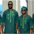 Super Eagles wearing custom-made green native attire. || X