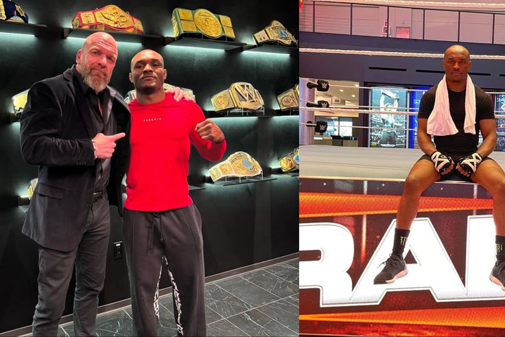 Nigerian Nightmare Kamaru Usman teams up with WWE boss Triple H, teases UFC switch to wrestling.