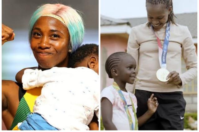 From Jamaican sprint queen Shelly-Ann Fraser-Pryce, here are top athletes have broken barriers in athletics as 'supermoms'.