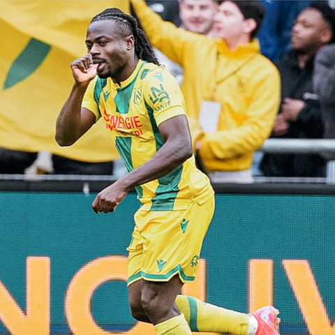 Super Eagles star Moses Simon propels Nantes to beat Lens 3-1 in France, dedicates penalty goal to new baby.