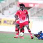 Richard Odada in action for Harambee Stars in a previous encounter against Rwanda.