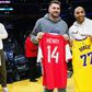 Thierry Henry and Luka Doncic swap jerseys as the Los Angeles Lakers lost to the Chicago Bulls.