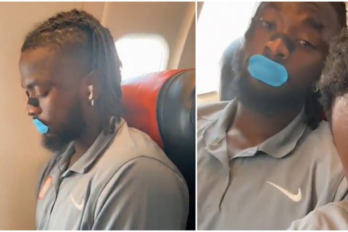 Boniface and Arokodare mid-air after Super Eagles win against Rwanda.