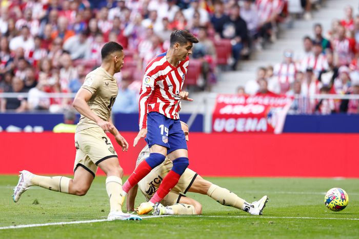 Alvaro Morata in action against Almeria